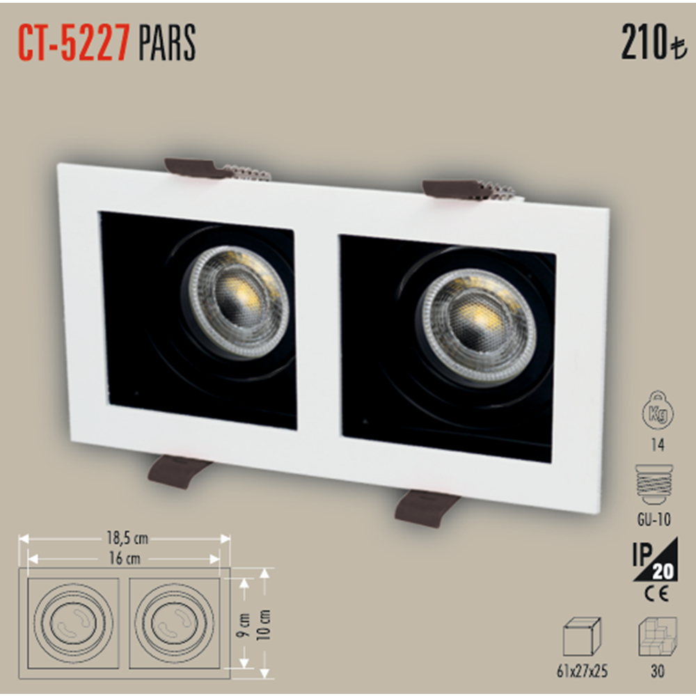 PARS DEKORATIF BEYAZ -SIYAH KASA IKILI CT-5227