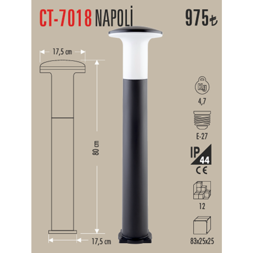 NAPOLI BAHCE ARMATURU (APLIK) E27 CT-7018